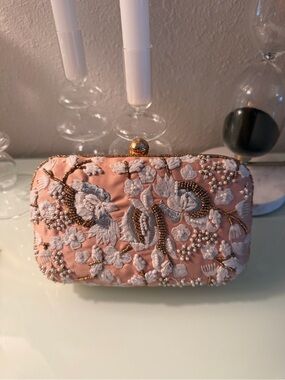 Embroidered Blush Pink Clutch Jewel Badgley Mischka